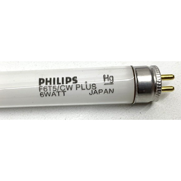 5 each  Phillips F6T5/CW Plus Watt fluorescent tube bulb 6 W watt made in Japan - Picture 1 of 6